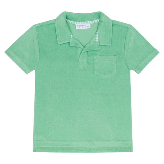 boys gustavia green french terry polo