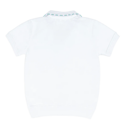 unisex shell white french terry polo