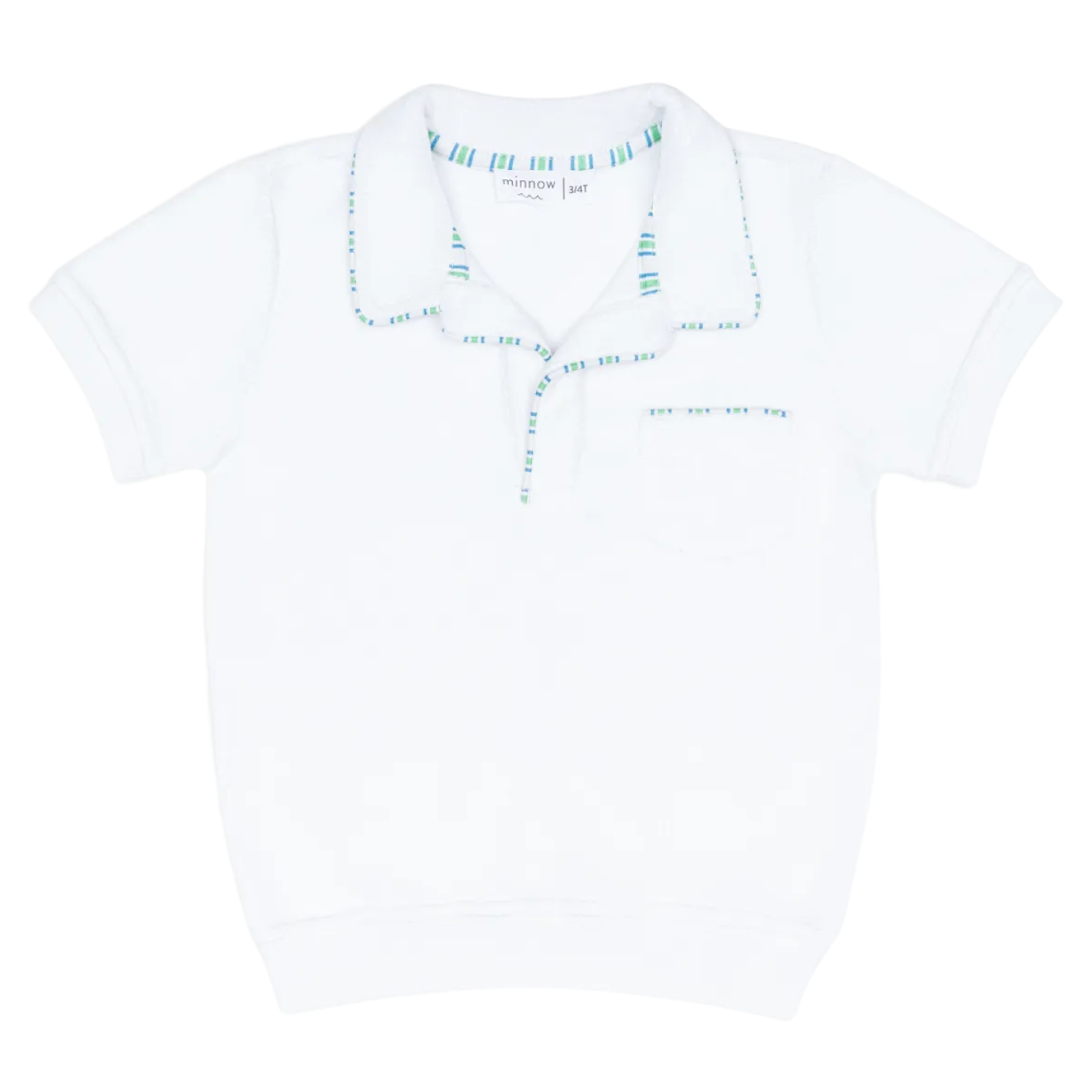 unisex shell white french terry polo
