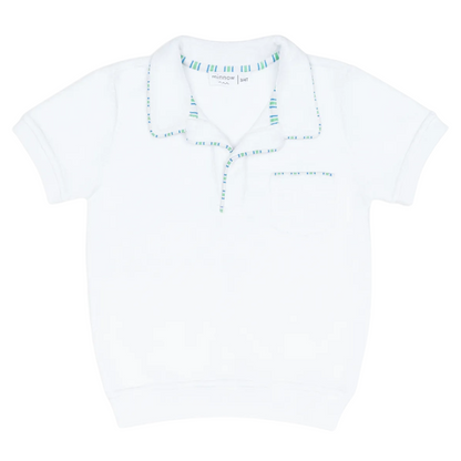 unisex shell white french terry polo
