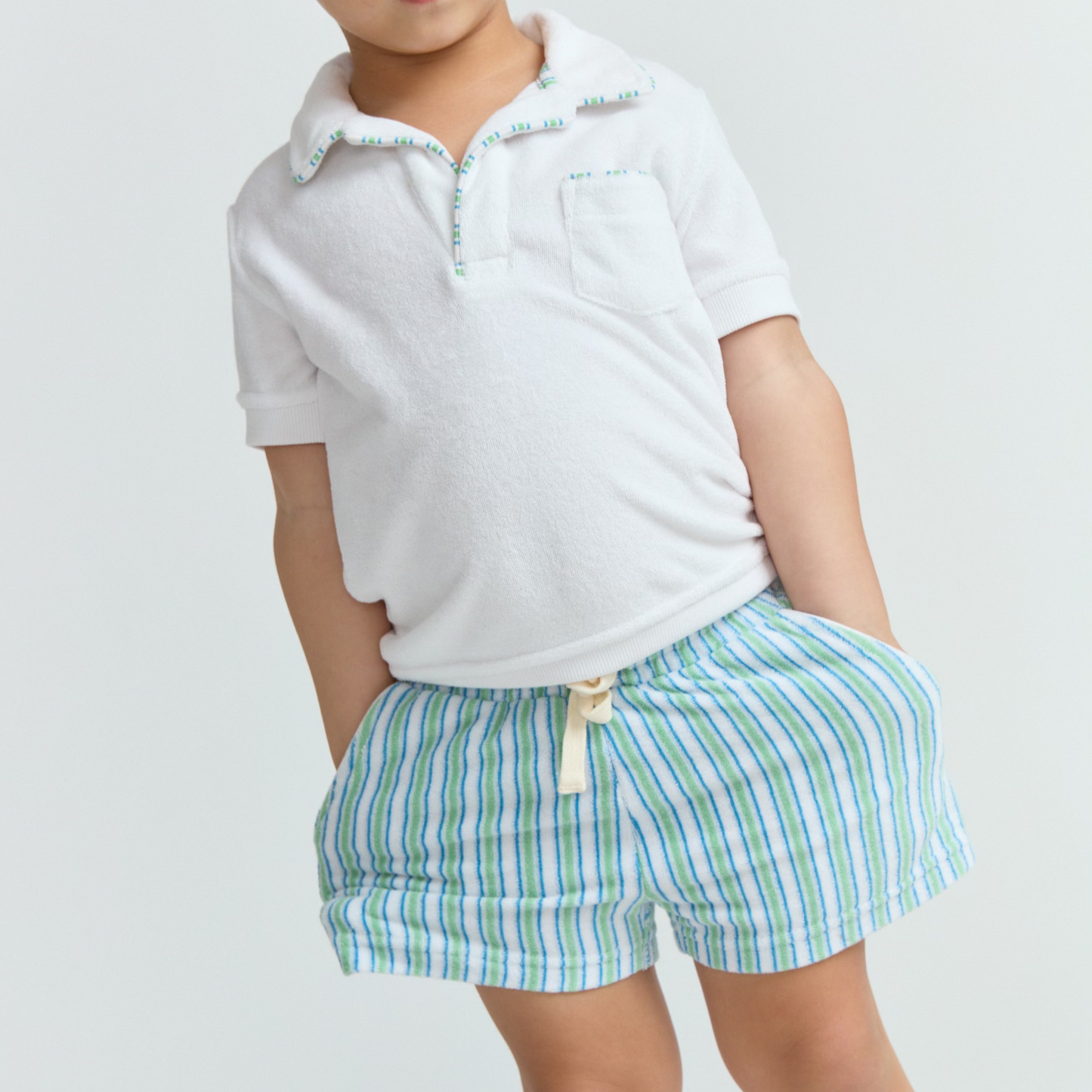 boys tamarin stripe french terry short