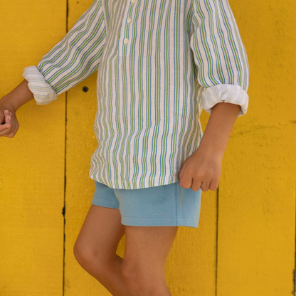 unisex tamarin stripe linen henley