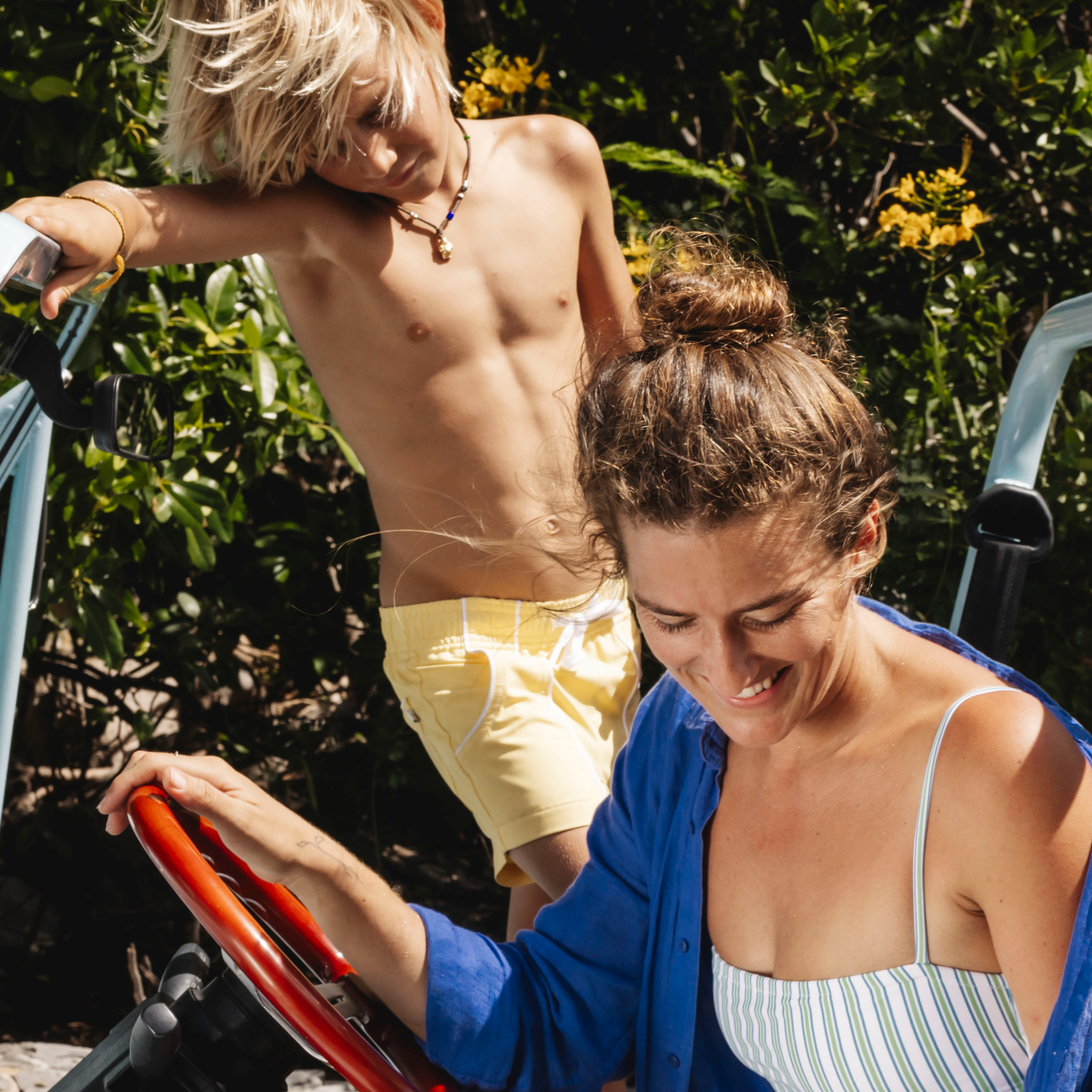 boys soleil yellow panelled boardie
