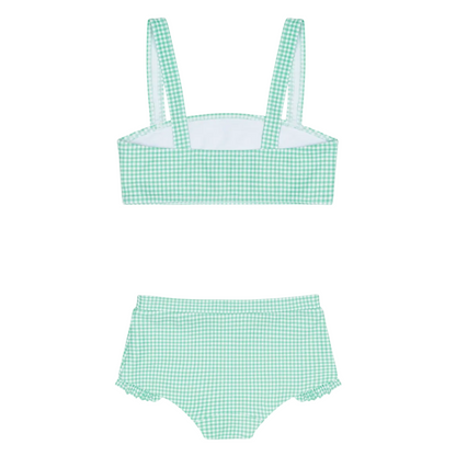 girls gustavia gingham bandeau bikini and swim shorts