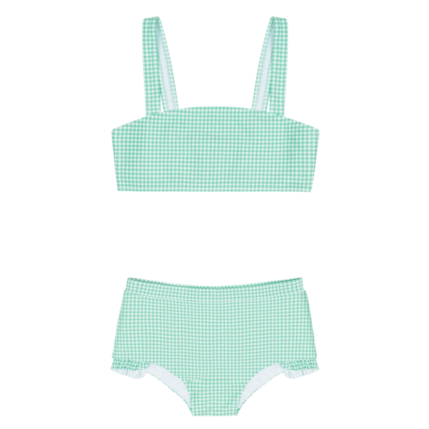 girls gustavia gingham bandeau bikini and swim shorts