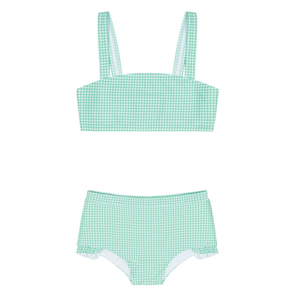 girls gustavia gingham bandeau bikini and swim shorts