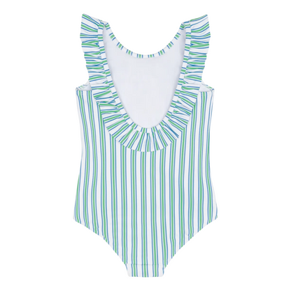 girls tamarin stripe ruffle collar one piece