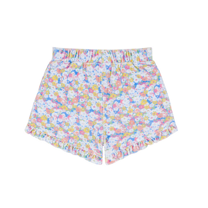 girls jasmine blossom french terry ruffle short