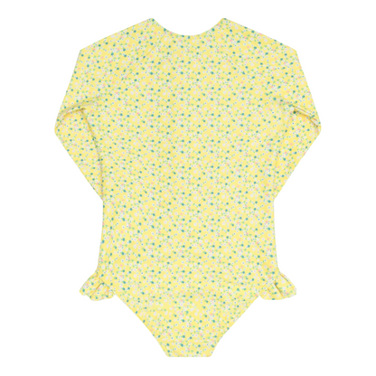 girls petite fleur front zip rashguard one piece
