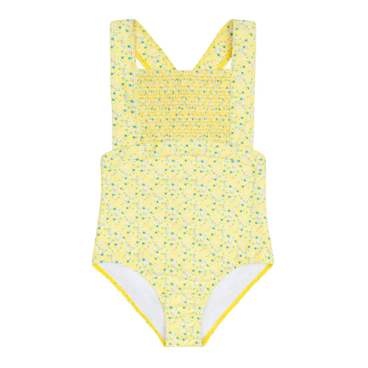 girls petite fleur smocked bib one piece