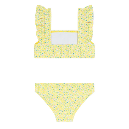girls petite fleur smocked ruffle strap bikini