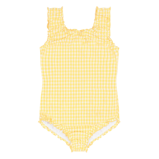 girls soleil gingham scoop neck one piece