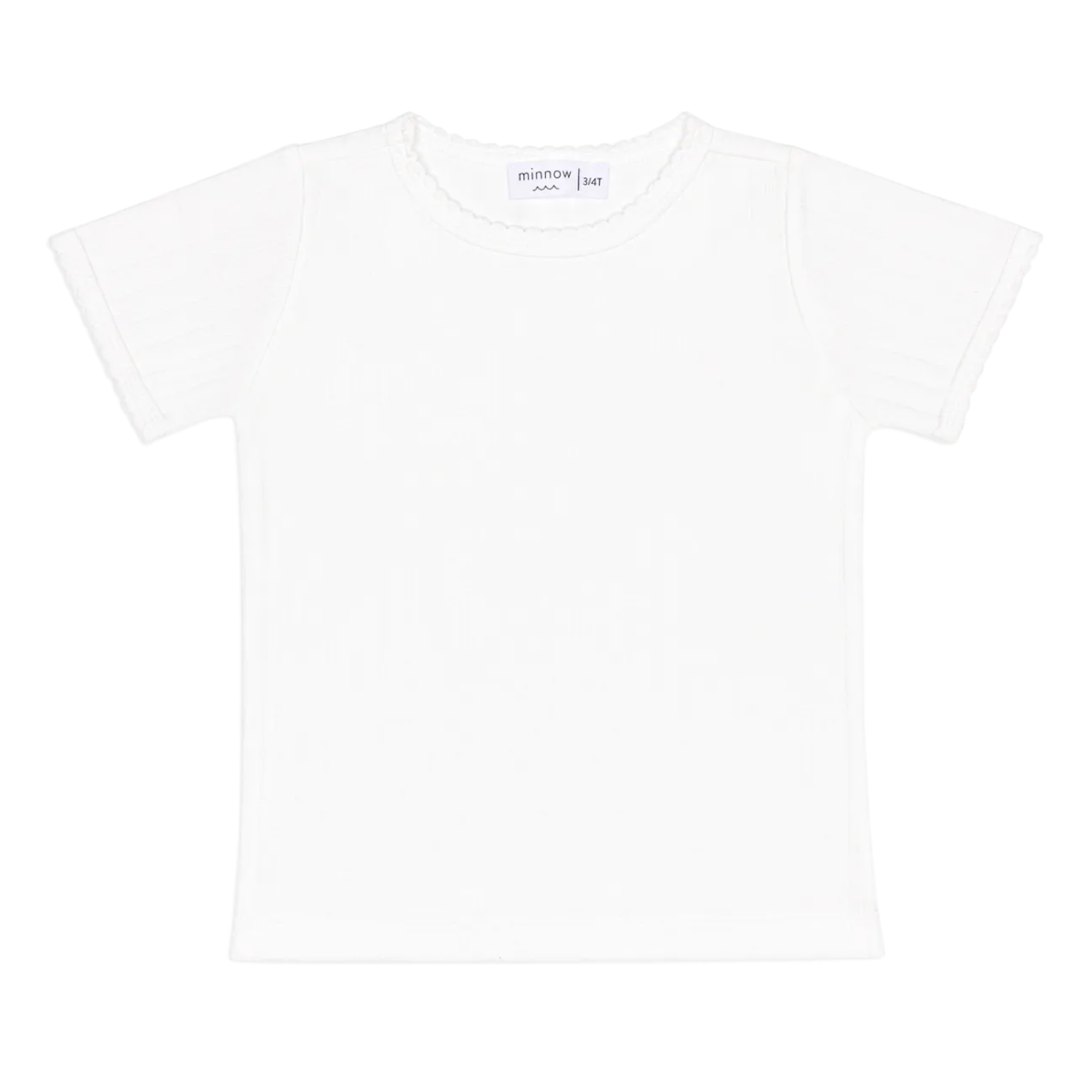 girls shell white pointelle shirt