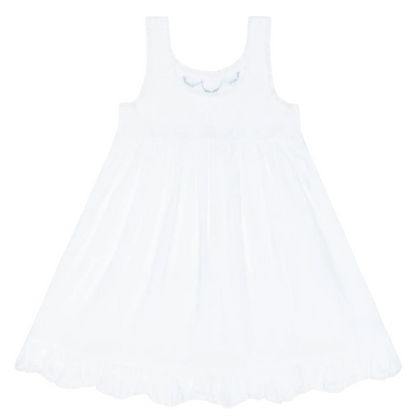 girls shell white simple dress