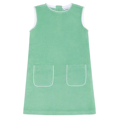 girls gustavia green french terry simple dress