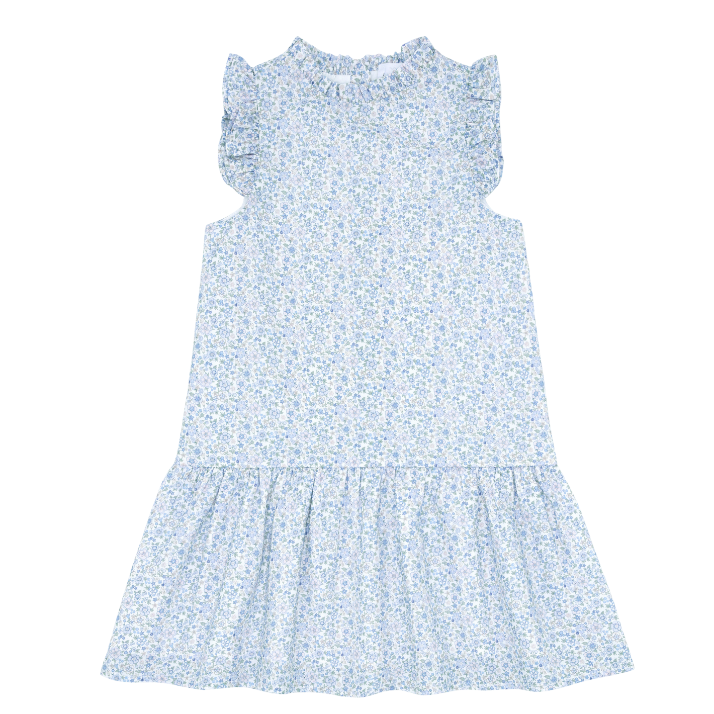 girls slate floral drop waist dress