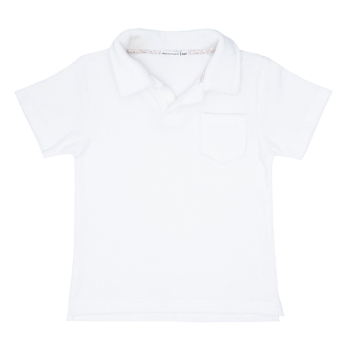 boys white french terry polo