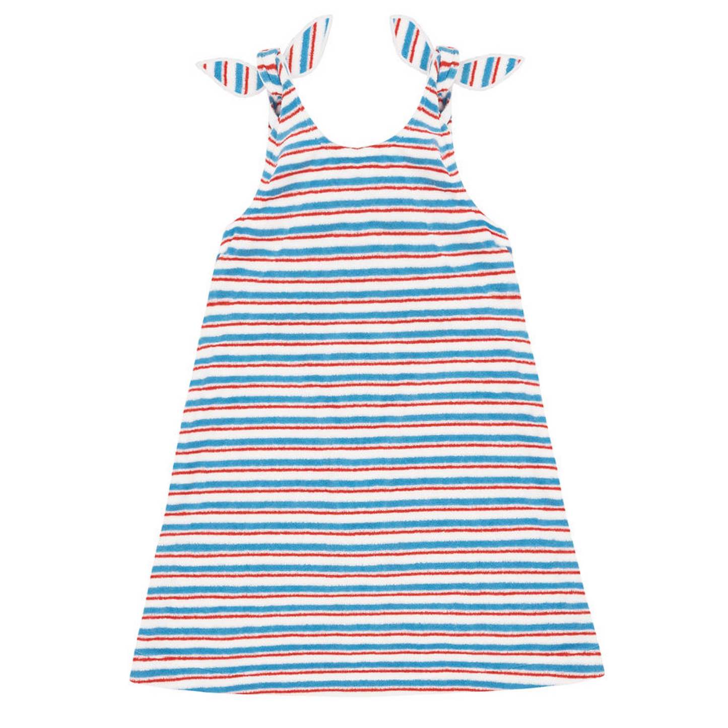 girls jetty stripe french terry tie knot dress