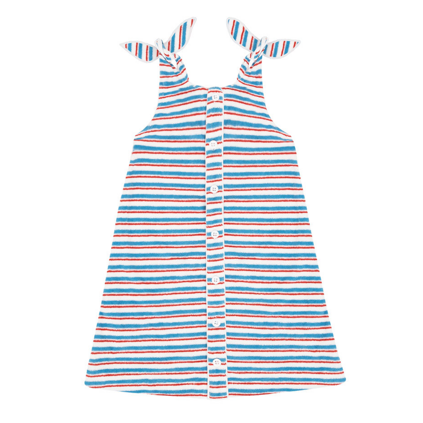 girls jetty stripe french terry tie knot dress
