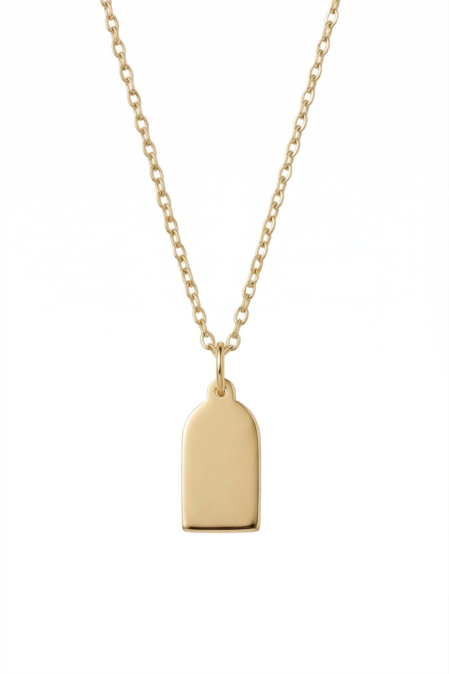 Engraved Tag Charm Necklace