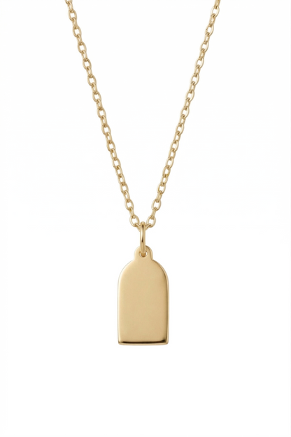 Engraved Tag Charm Necklace