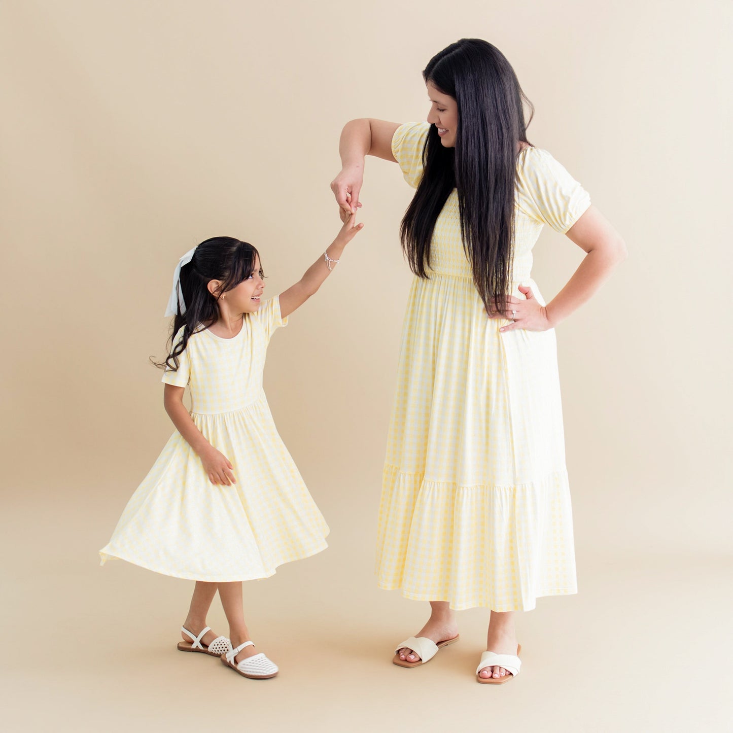 Twirl Dress in Gingham Chamomile