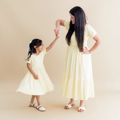 Twirl Dress in Gingham Chamomile