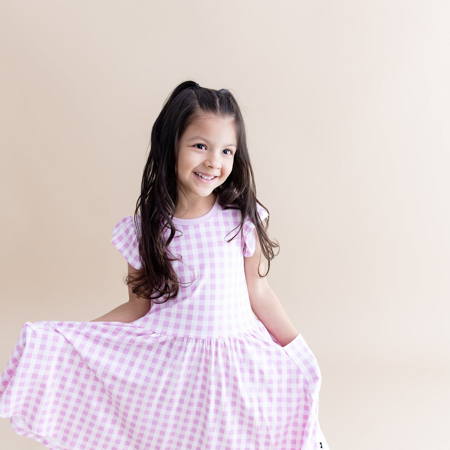 Pocket Dress in Gingham Thistle