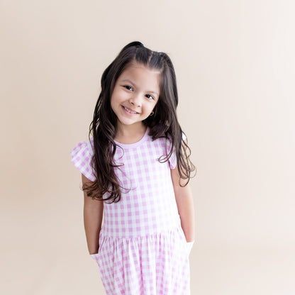 Pocket Dress in Gingham Thistle
