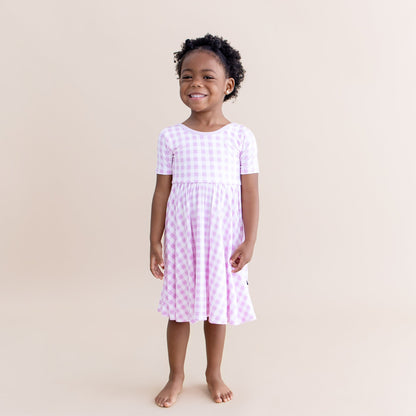 Twirl Dress in Gingham Thistle