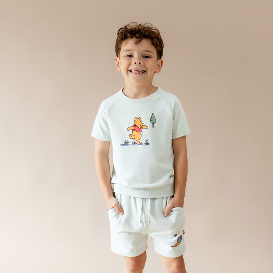 Short Sleeve Jogger Set in Winnie the Pooh on Dew