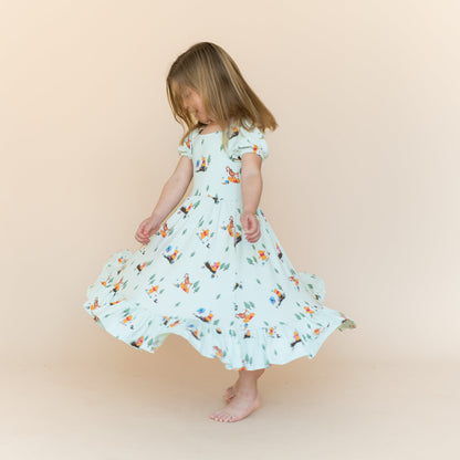 Puff Sleeve Twirl Dress in Winnie the Pooh Hundred Acre Wood