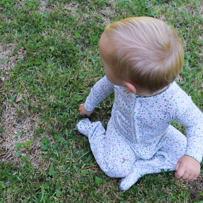 baby sea marsh floral pima footie