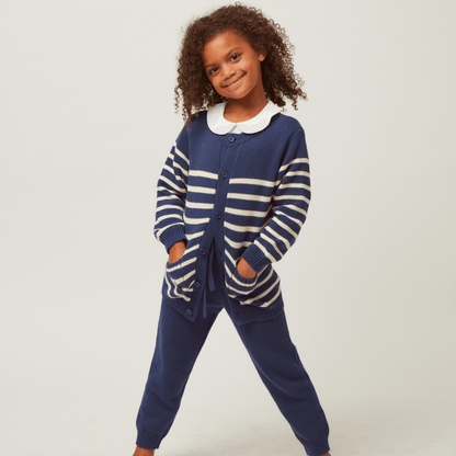 unisex navy knit pant