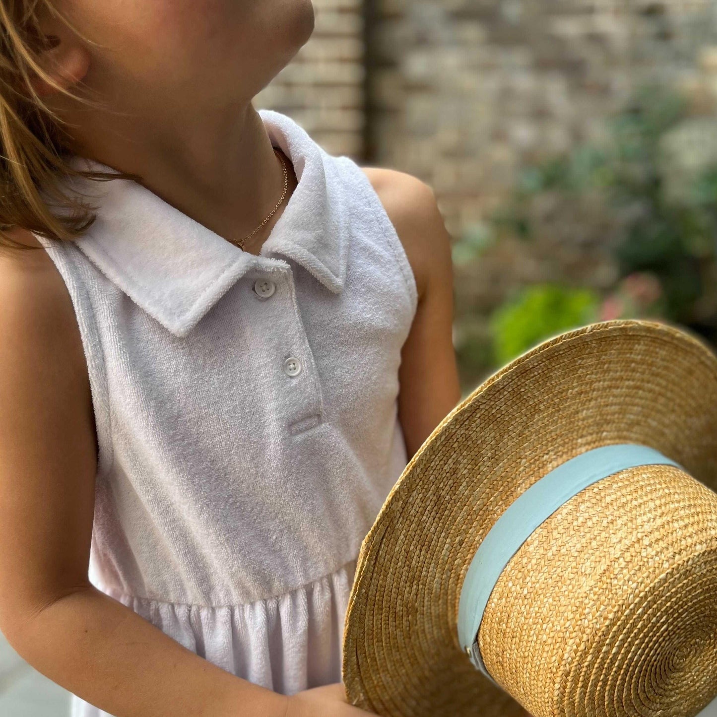 girls white french terry tennis dress