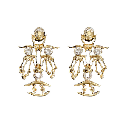 Medieval Face Metal Stud Earrings