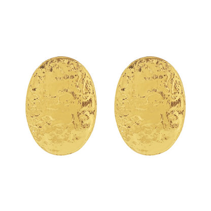 Classic Textured Oval Earrings