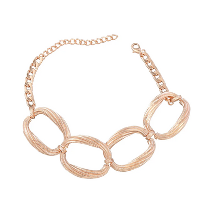Textured Linked Rings Choker