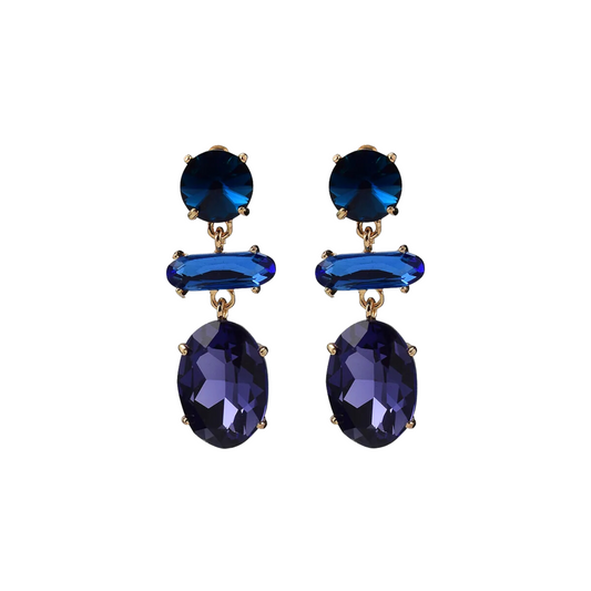 Colored Gemstones Dangle Earrings