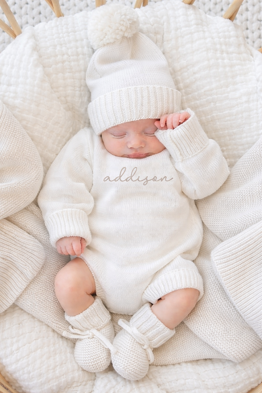 Personalized Printed Knit Sweater Bubble | Ivory