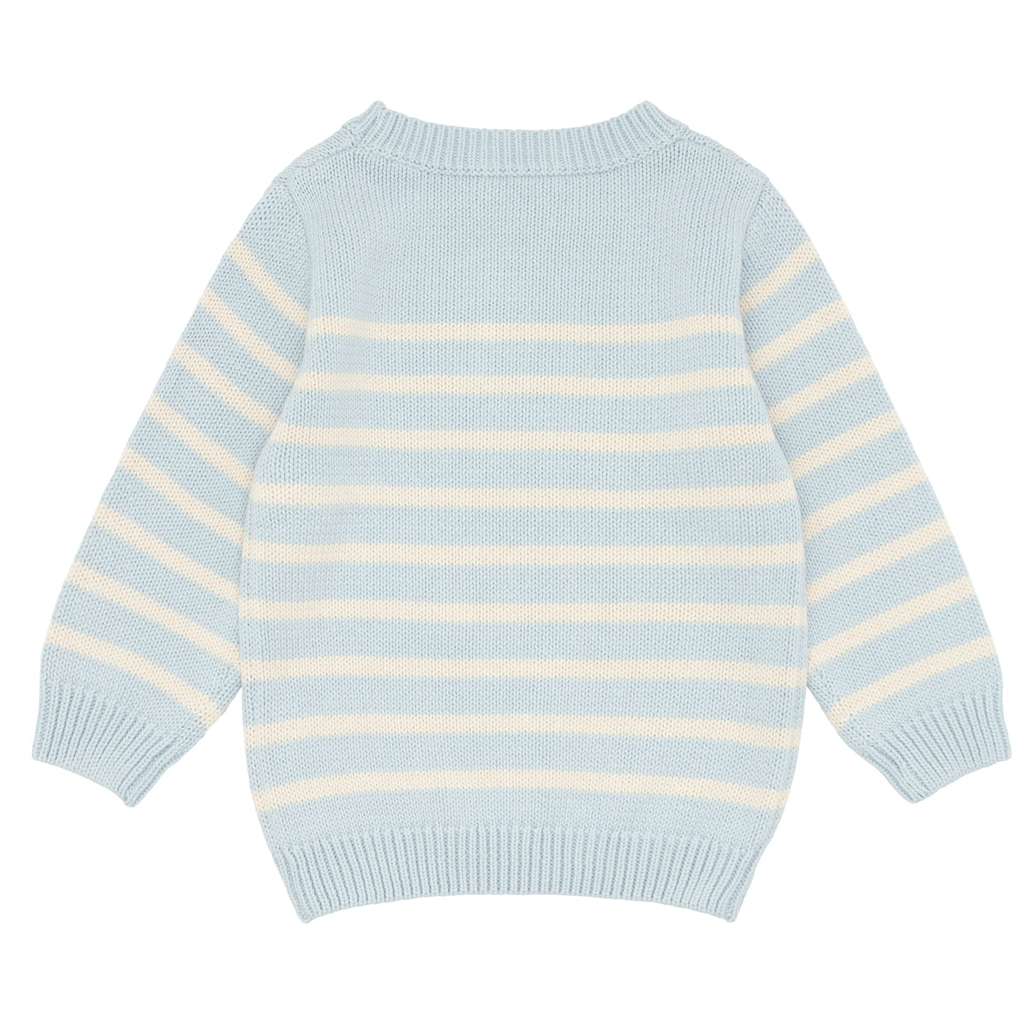 unisex light blue and cream knit sweater