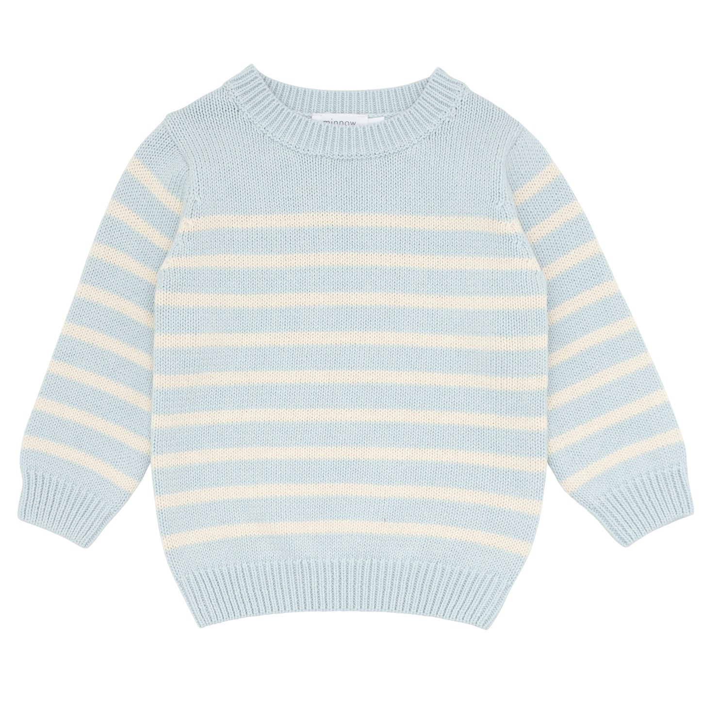 unisex light blue and cream knit sweater