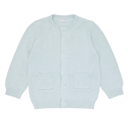 unisex light blue knit cardigan