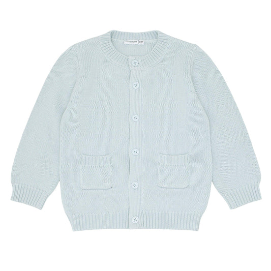 unisex light blue knit cardigan