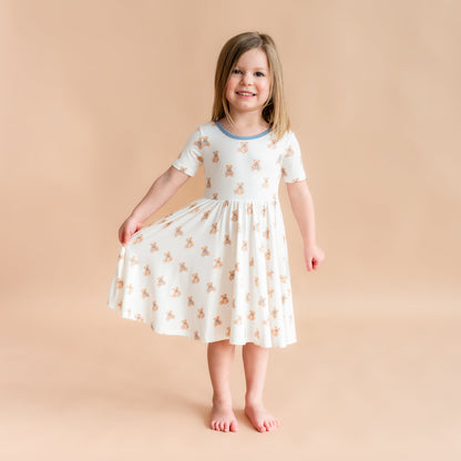 Twirl Dress in Teddy Bear