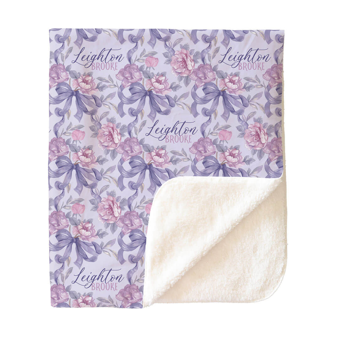 Leighton's Lavender Personalized Kids Blanket
