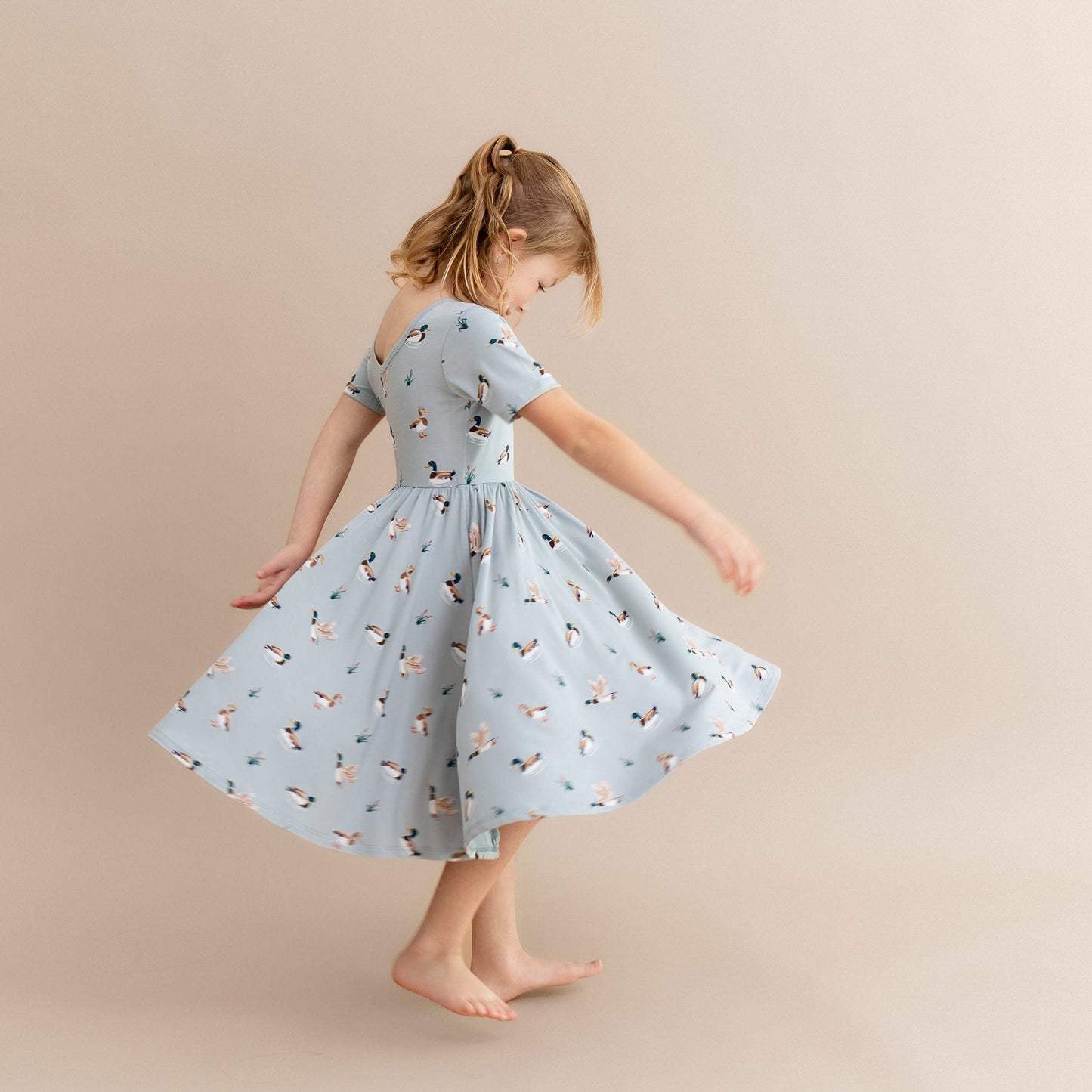 Twirl Dress in Mallard Duck