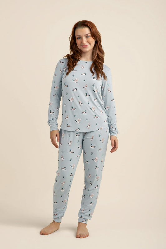 Women's Jogger Pajama Set in Mallard Duck