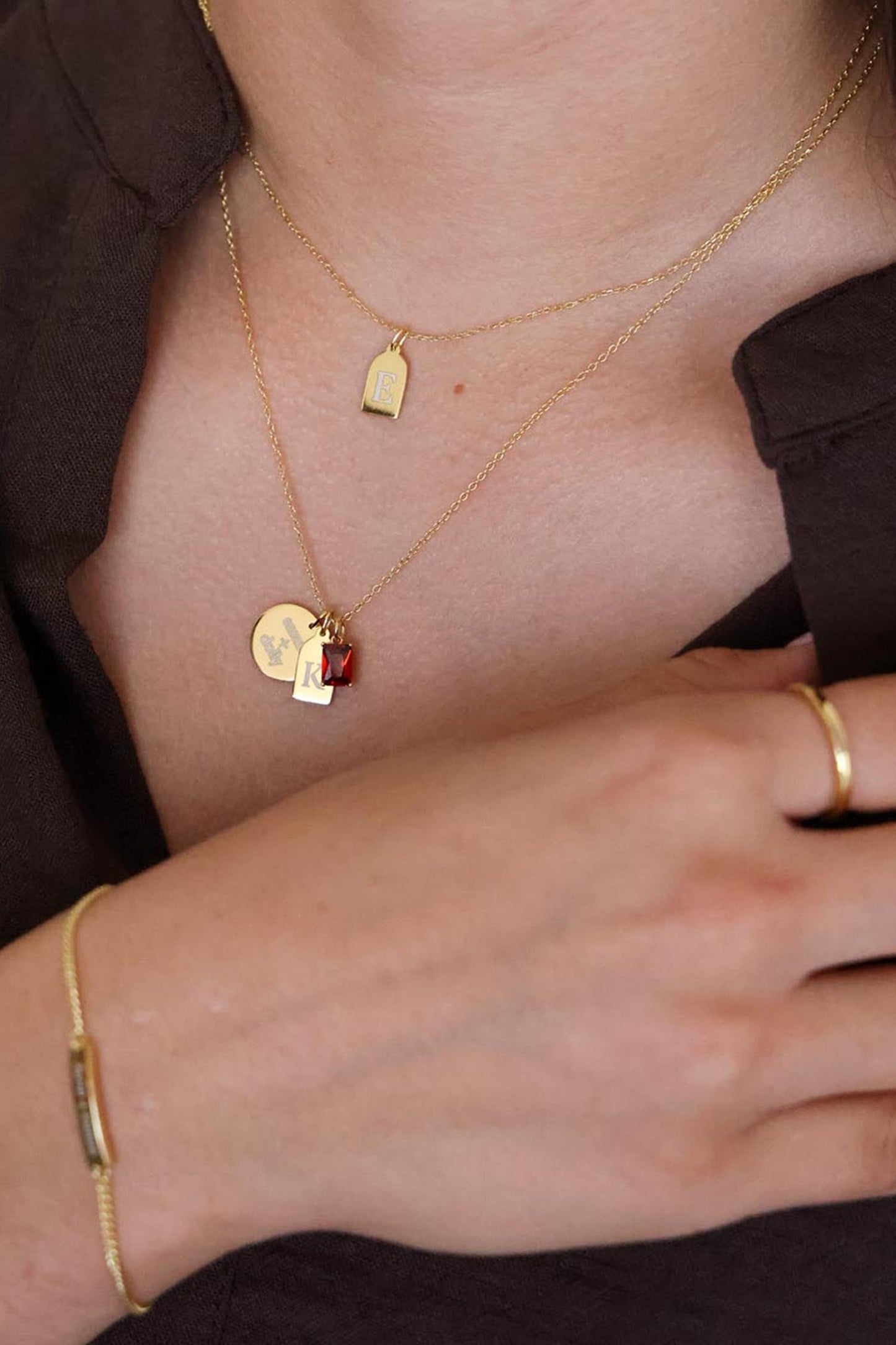 Engraved Tag Charm Necklace