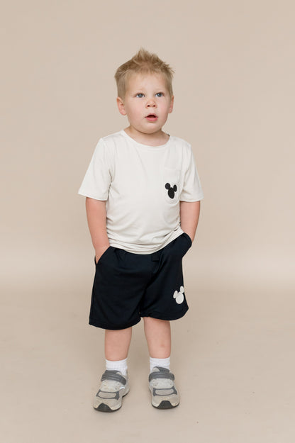 Drawstring Short in Mickey Mouse on Midnight